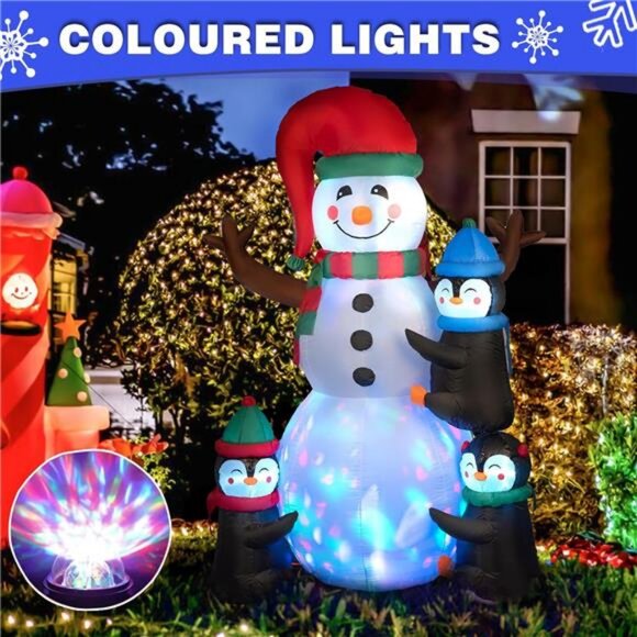 6.3 Ft Christmas Inflatable Outdoor Decoration, 3 Penguins...